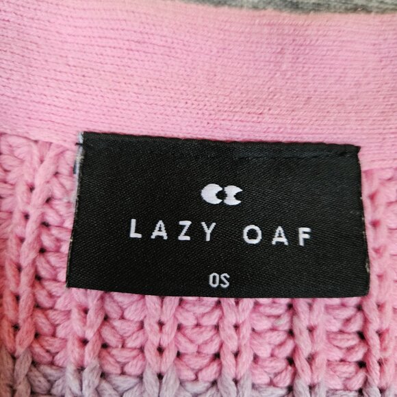 Lazy Oaf Rainbow Pastel Stripe Cardigan One Size Oversized Slightly Used - Picture 7 of 11